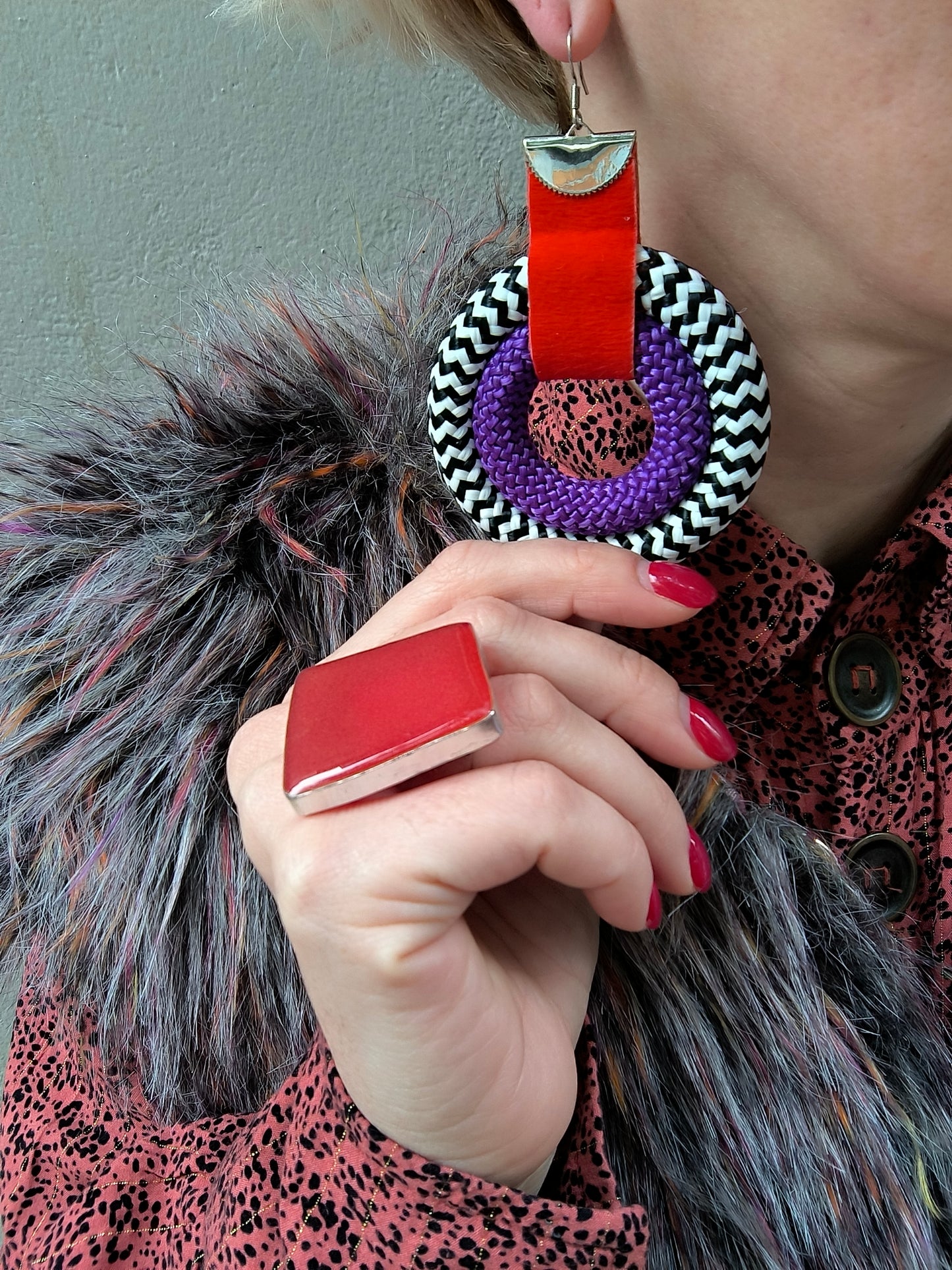 MESILLIA Bold and vibrant statement ethnic earrings