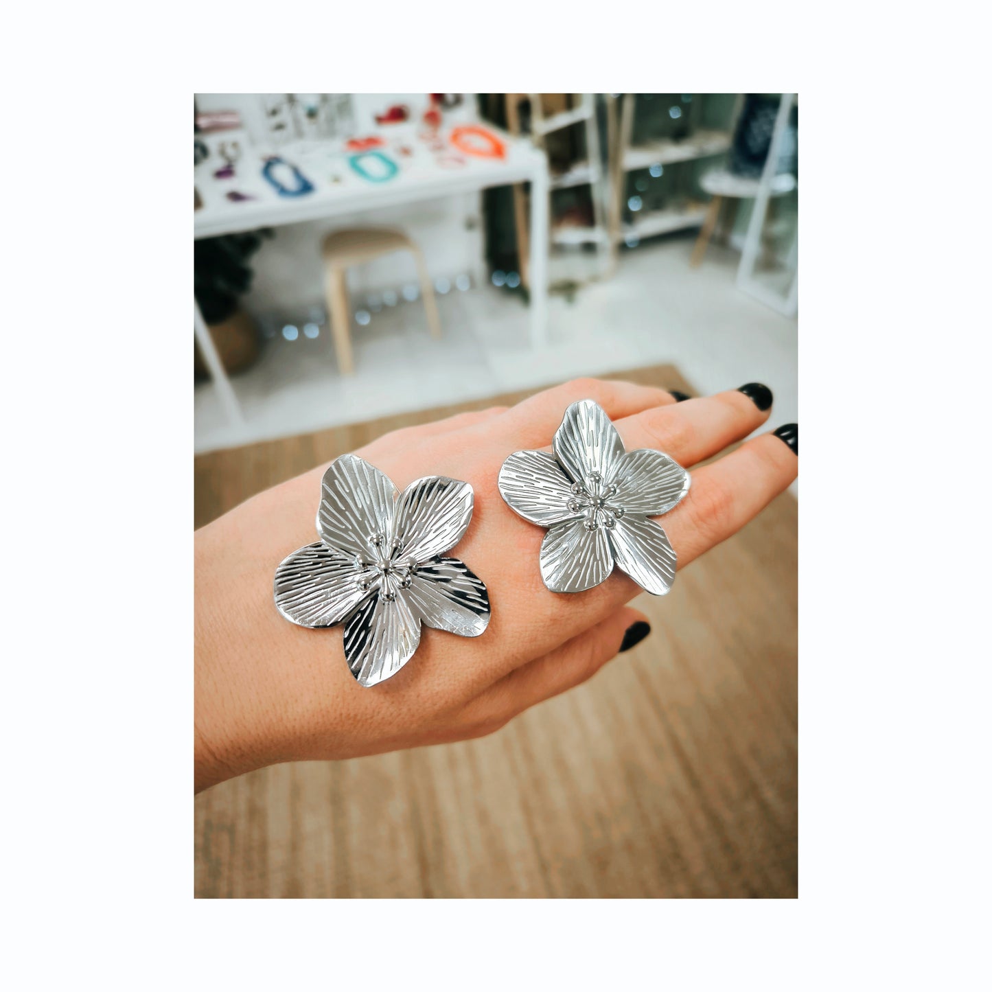 ORCHIDS Stainless steel earrings