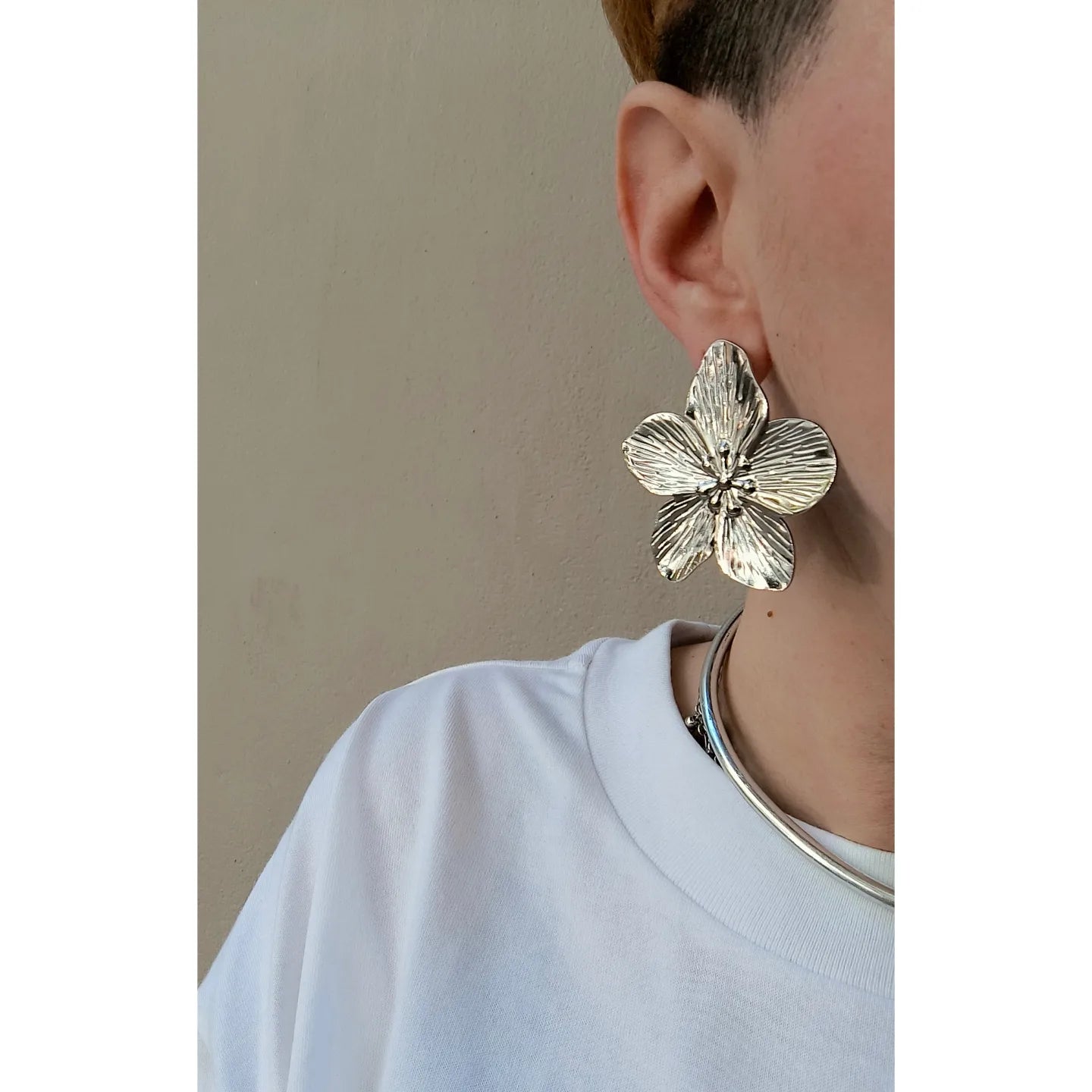 ORCHIDS Stainless steel earrings