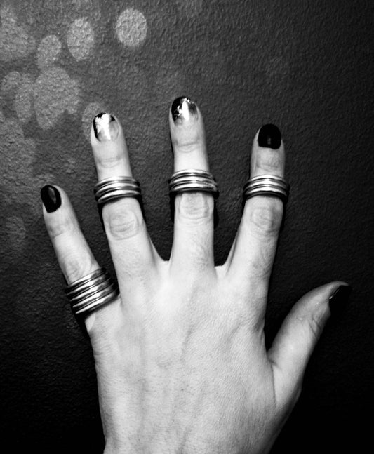 Spiral Set of midi and chevalier rings