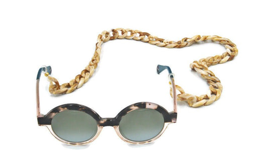 CURRY Chunky Cuban link sunglasses chain, beige chain, leash for sunglasses