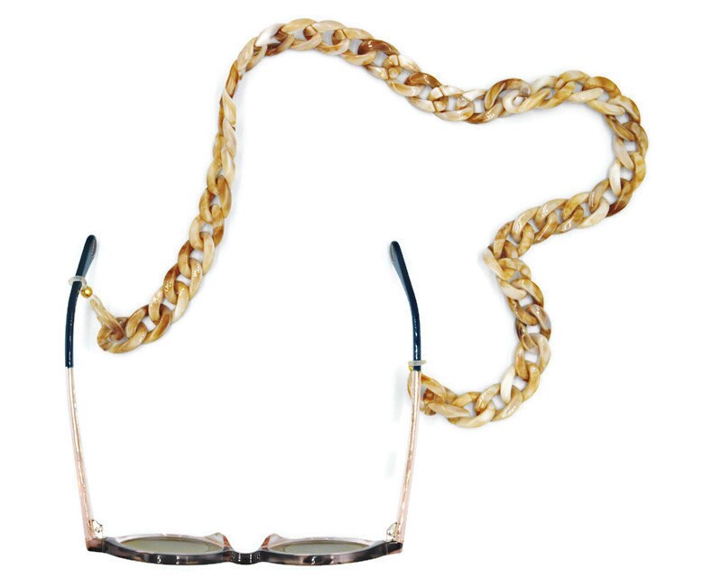 CURRY Chunky Cuban link sunglasses chain, beige chain, leash for sunglasses