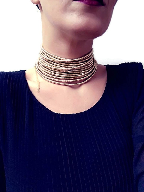 NDEBELE wrap necklace gold