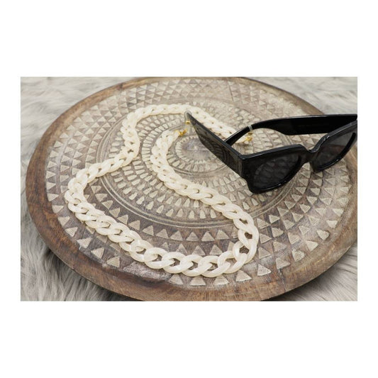 CREAM white glasses chain