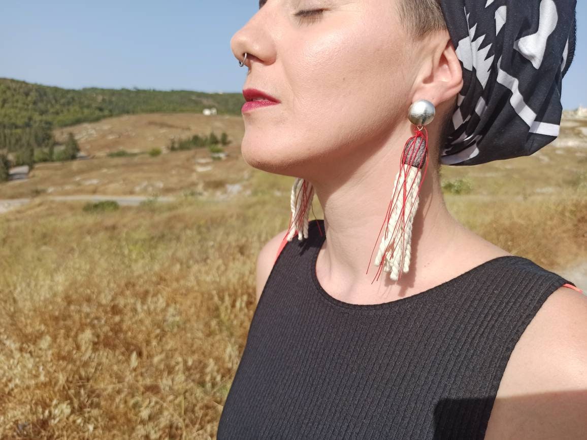 METAMORPHOSIS silk cocoon earrings