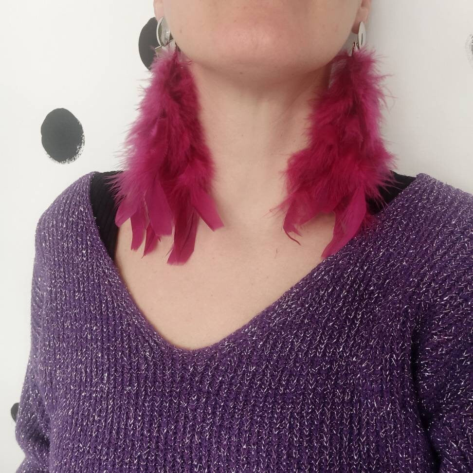 MOANA Magenta father earrings