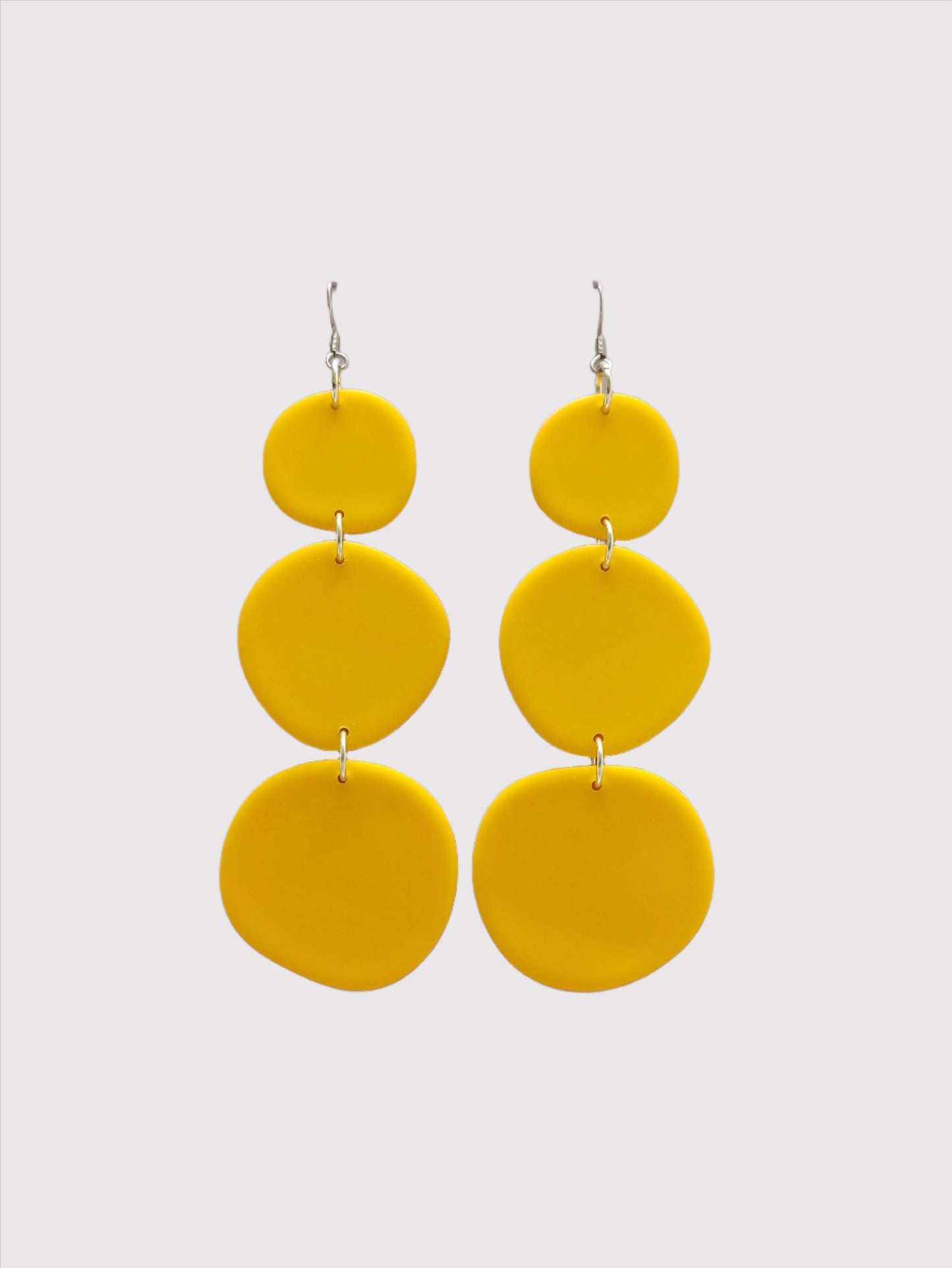 PEBBLES yellow long earrings